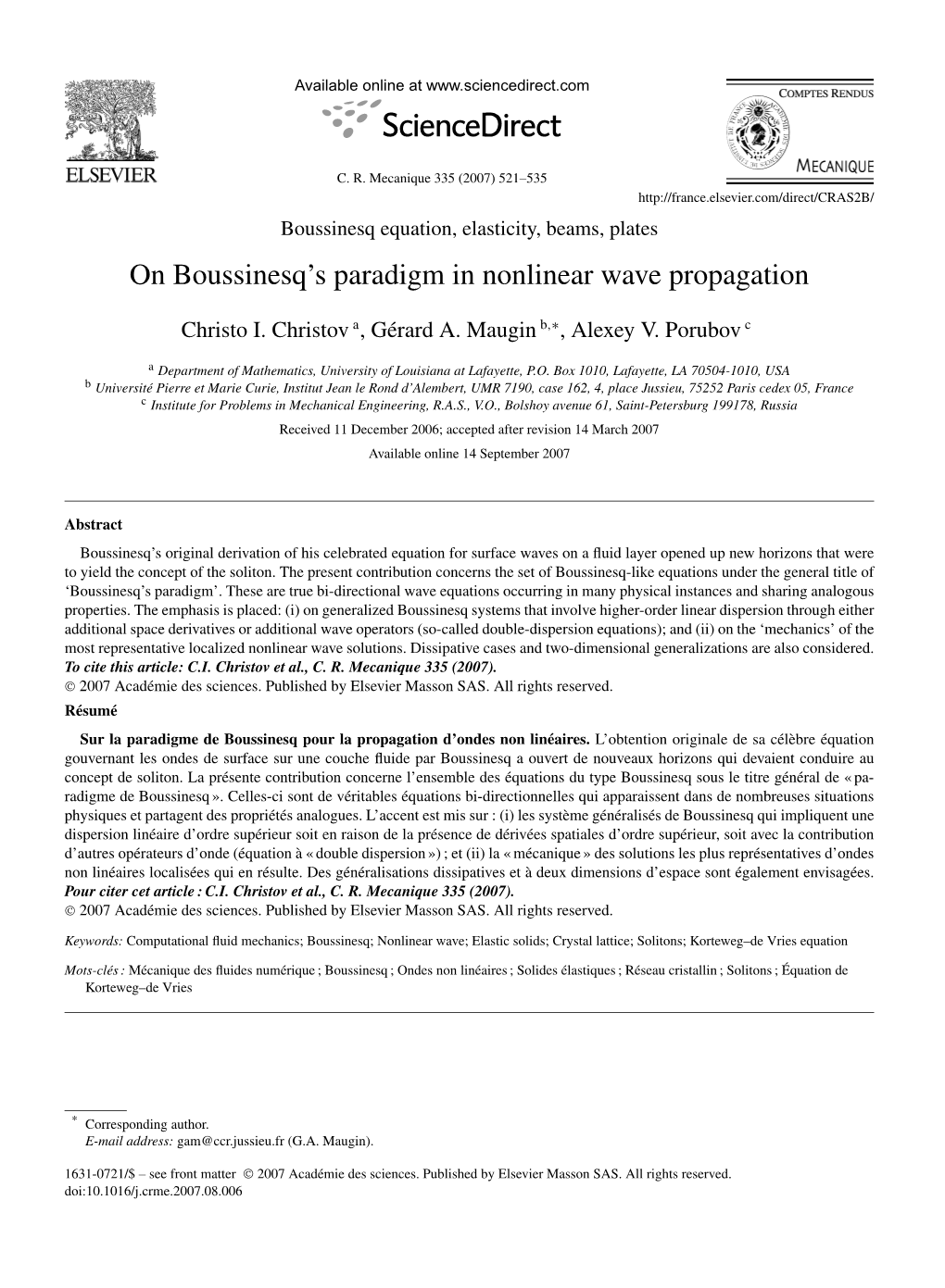 On Boussinesq's Paradigm in Nonlinear Wave Propagation