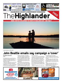 John Beattie Emails Say Campaign a ‘Cover’ by Matthew Desrosiers Comment with Regards to the Emails