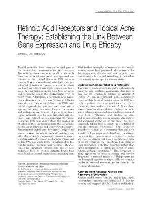 Retinoic Acid Receptors and Topical Acne Therapy: Establishing the Link Between Gene Expression and Drug Efficacy