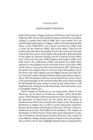 Keith Ward's Theodicy Keith Ward Retired As Regius Professor Of
