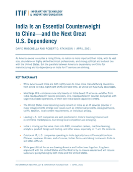India Is an Essential Counterweight to China—And the Next Great U.S. Dependency