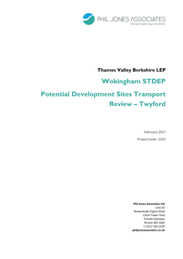 Wokingham STDEP Potential Development Sites Transport Review – Twyford