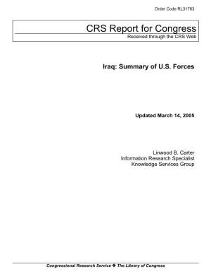 Iraq: Summary of U.S