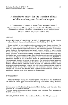 A Simulation Model for the Transient Effects of Climate Change on Forest Landscapes