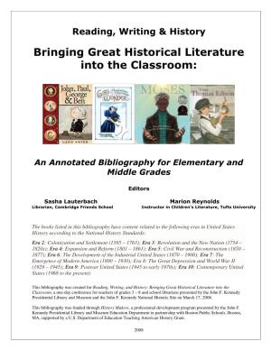 Bringing Great Historical Literature Into the Classroom