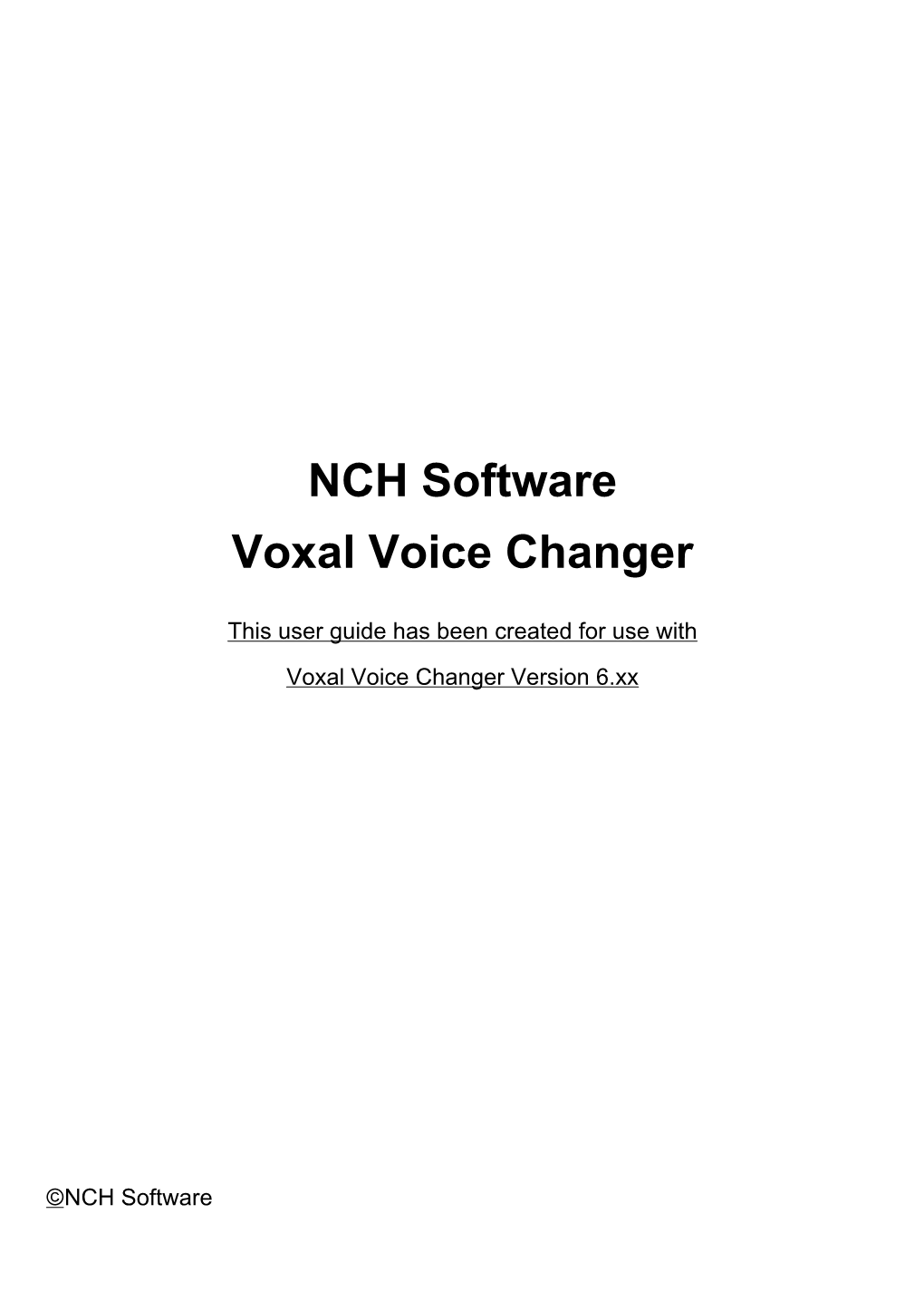 NCH Software Voxal Voice Changer