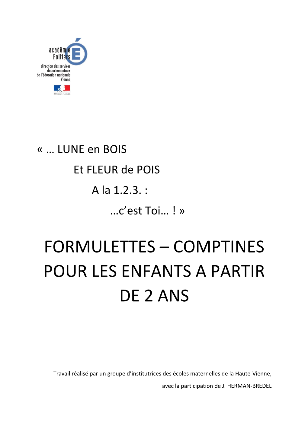 Formulettes – Comptines Pour Les Enfants a Partir De 2 Ans