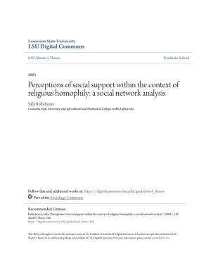Perceptions of Social Support Within the Context of Religious Homophily: A
