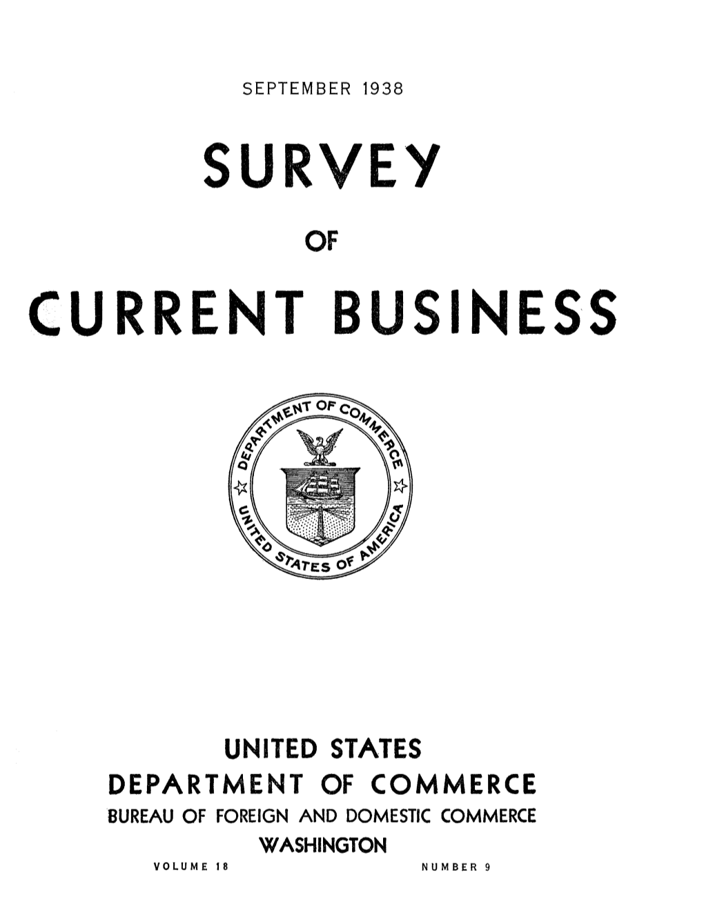 September 1938 Survey of Current Business