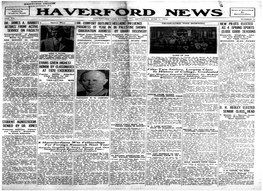HAVERFORD NEWSNEWS Hare R F Or D Inns � VOL XX.� � Haverfoftdhavehfordhaverford (AND(AND WAYNE).WAYNE)