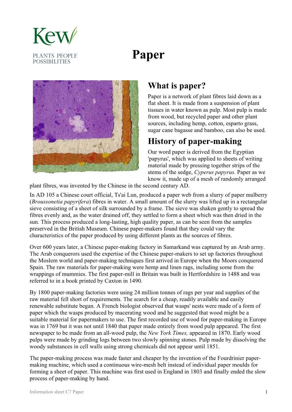 What Is Paper? History of Paper-Making