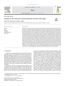 Changes in the Osteocyte Lacunocanalicular Network with Aging T ⁎ Leann M