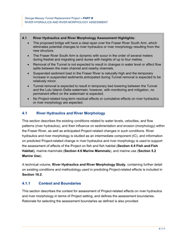 4.1 River Hydraulics and River Morphology