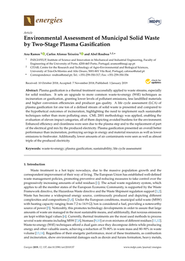 Environmental Assessment of Municipal Solid Waste by Two-Stage Plasma Gasification
