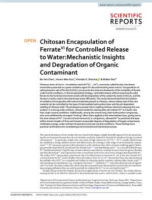 Chitosan Encapsulation of Ferratevi for Controlled Release to Water