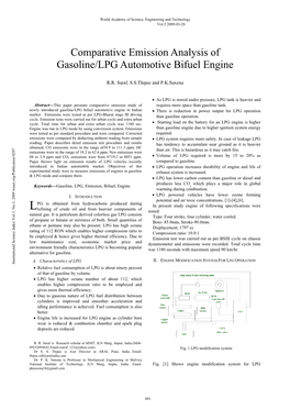 Comparative Emission Analysis of Gasoline/LPG Automotive Bifuel Engine