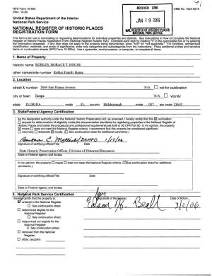 Ffifi** REGISTRATION FORM NATIONAL Parm This Form Is for Use in Nominating Or Requesting Determinations for Individual Properties and Districts