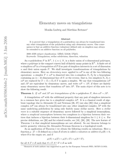 Arxiv:Math/0506564V2 [Math.MG] 3 Jan 2006 Αp O All for Ie Htidcsabjcinbtentheir Between Bijection a Induces That Tices Hoe 1