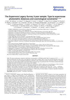 The Supernova Legacy Survey 3-Year Sample: Type Ia Supernovae Photometric Distances and Cosmological Constraints�,�� J