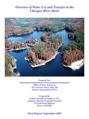 Overview of Water Use and Transfer in the Chicopee River Basin