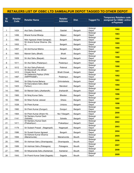 Retailers List of Osbc Ltd Sambalpur Depot Tagged to Other Depot