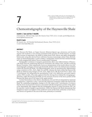 Sano Et Al., 2014 Chemostratigraphy of the Haynesville Shale