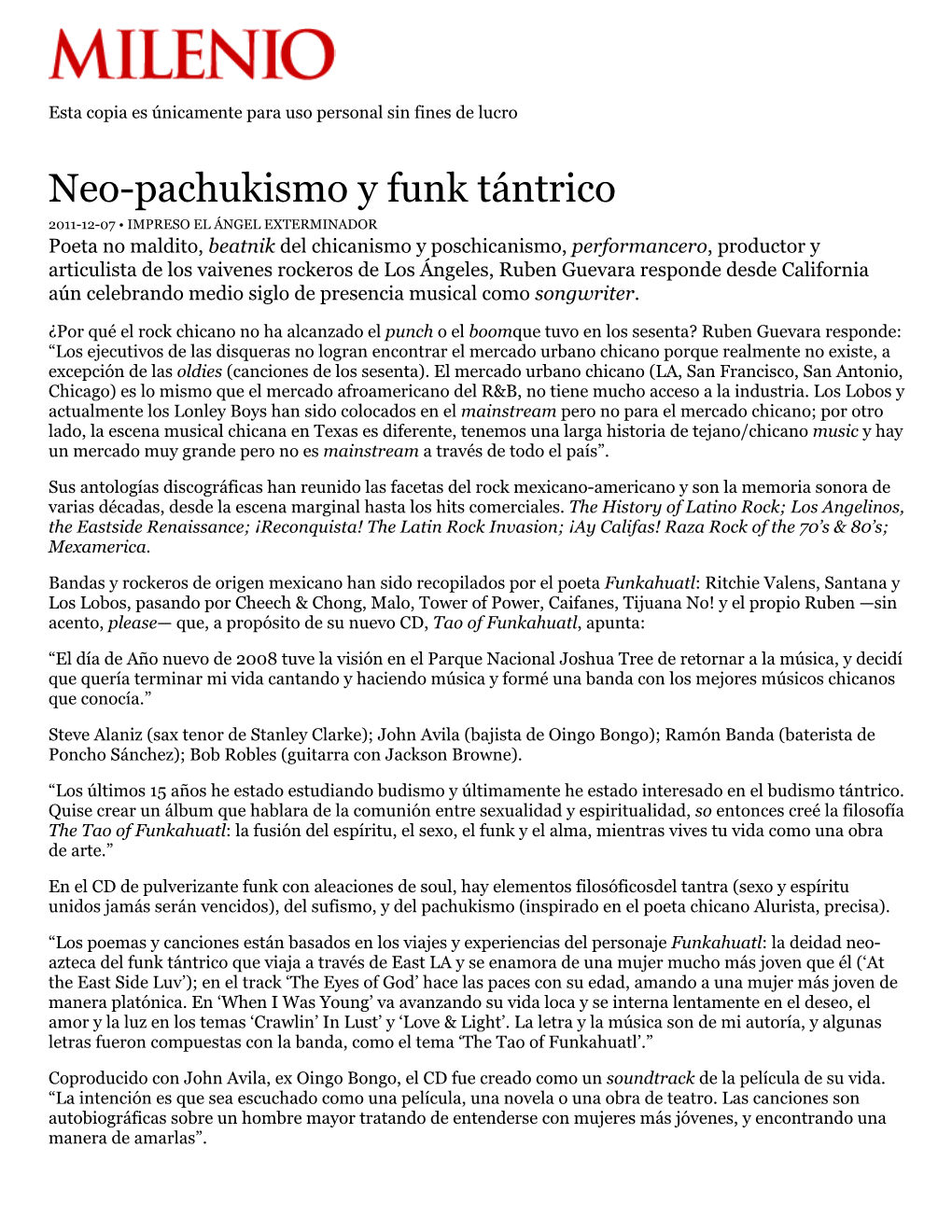 Neo-Pachukismo Y Funk Tántrico