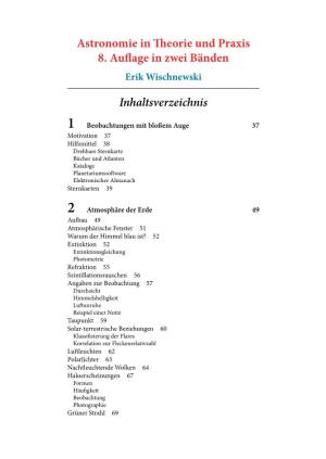 Astronomie in Theorie Und Praxis 8. Auflage in Zwei Bänden Erik Wischnewski