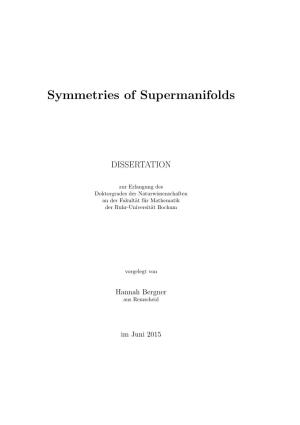 Symmetries of Supermanifolds