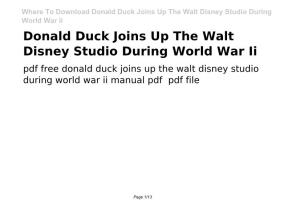 Donald Duck Joins up the Walt Disney Studio