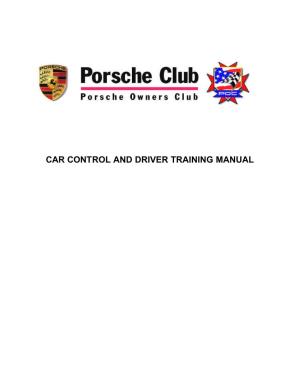 Car Control and Driver Training Manual