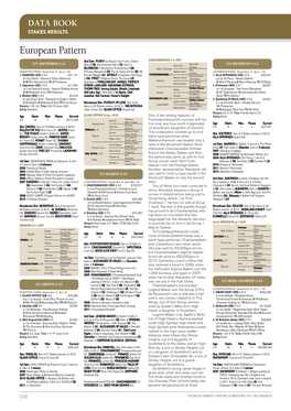DATA BOOK STAKES RESULTS European Pattern