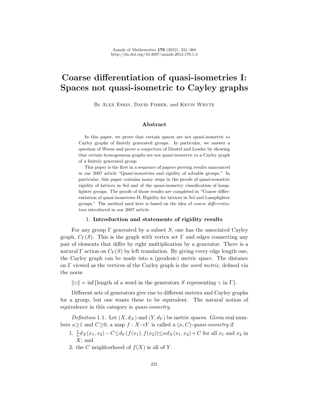 Spaces Not Quasi-Isometric to Cayley Graphs