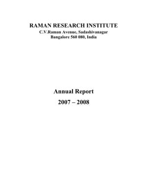 Annual Report 2007 – 2008