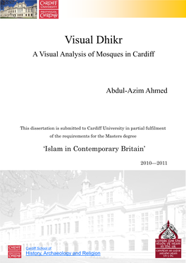 Visual Dhikr a Visual Analysis of Mosques in Cardiff