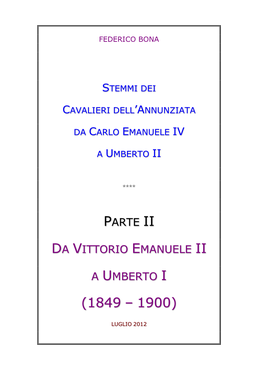 Parte Ii Da Vittorio Emanuele Ii a Umberto I