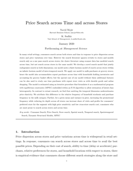 Price Search Across Time and Across Stores