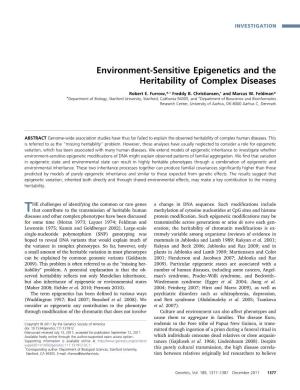 Environment-Sensitive Epigenetics and the Heritability of Complex Diseases