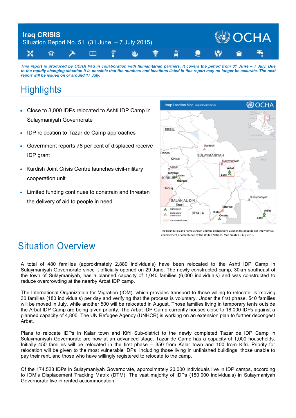 Iraq Crisis Situation Report No.51 31 June - 7 July 2015 0.Pdf (English)