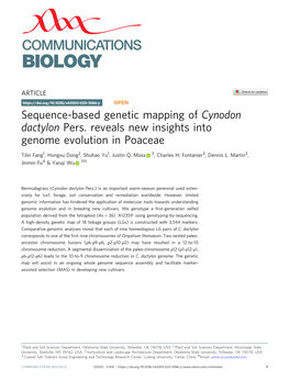 Sequence-Based Genetic Mapping of Cynodon Dactylon Pers. Reveals New Insights Into Genome Evolution in Poaceae