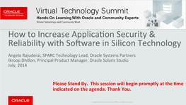 Oracle Solaris Studio July, 2014