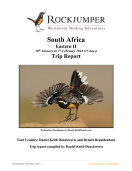 South Africa Eastern II 18Th January to 1St February 2018 (15 Days) Trip Report