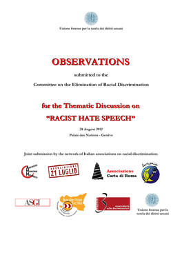 Racist Hate Speech and Freedom of Opinion and Expression