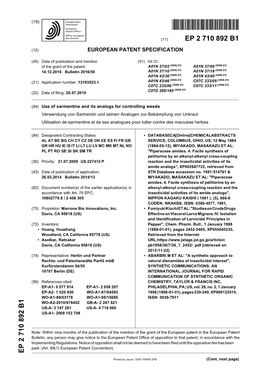 Use of Sarmentine and Its Analogs for Controlling Weeds