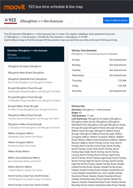 922 Bus Time Schedule & Line Route