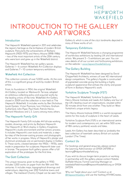 INTRODUCTION to the GALLERY and ARTWORKS Introduction Gallery 6, Which Is One of the City’S Landmarks Depicted in Many of These Works of Art