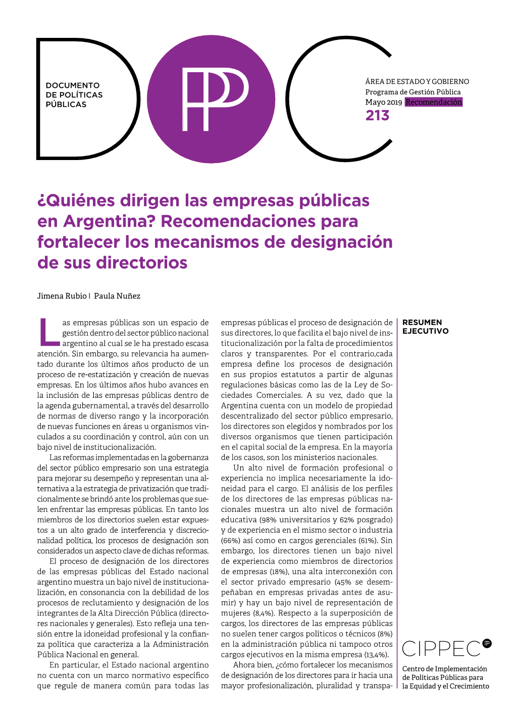 ¿Quiénes Dirigen Las Empresas Públicas En Argentina? Recomendaciones Para Fortalecer Los Mecanismos De Designación De Sus Directorios