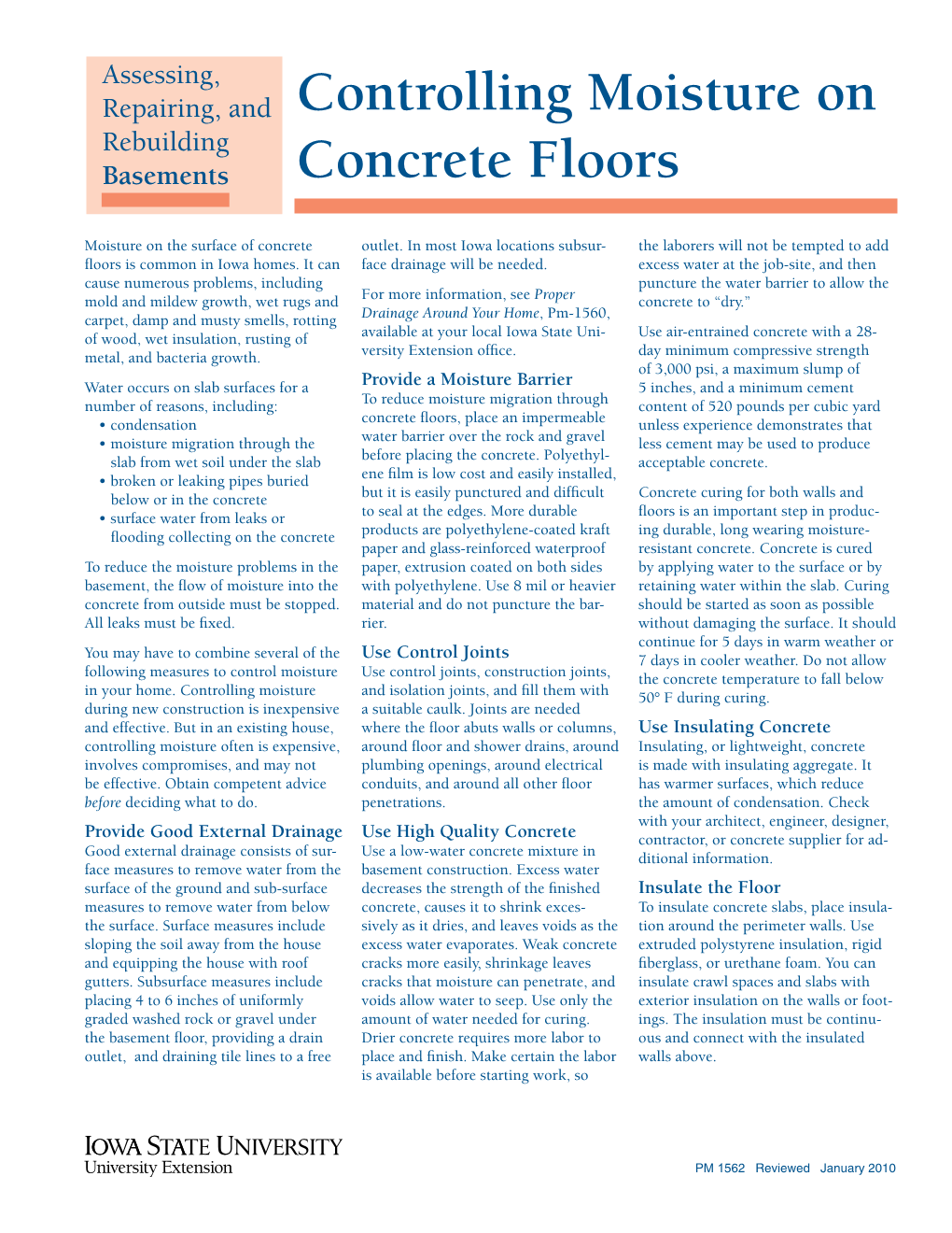 Controlling Moisture on Concrete Floors