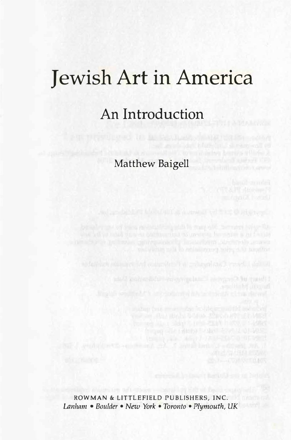 Jewish Art in America