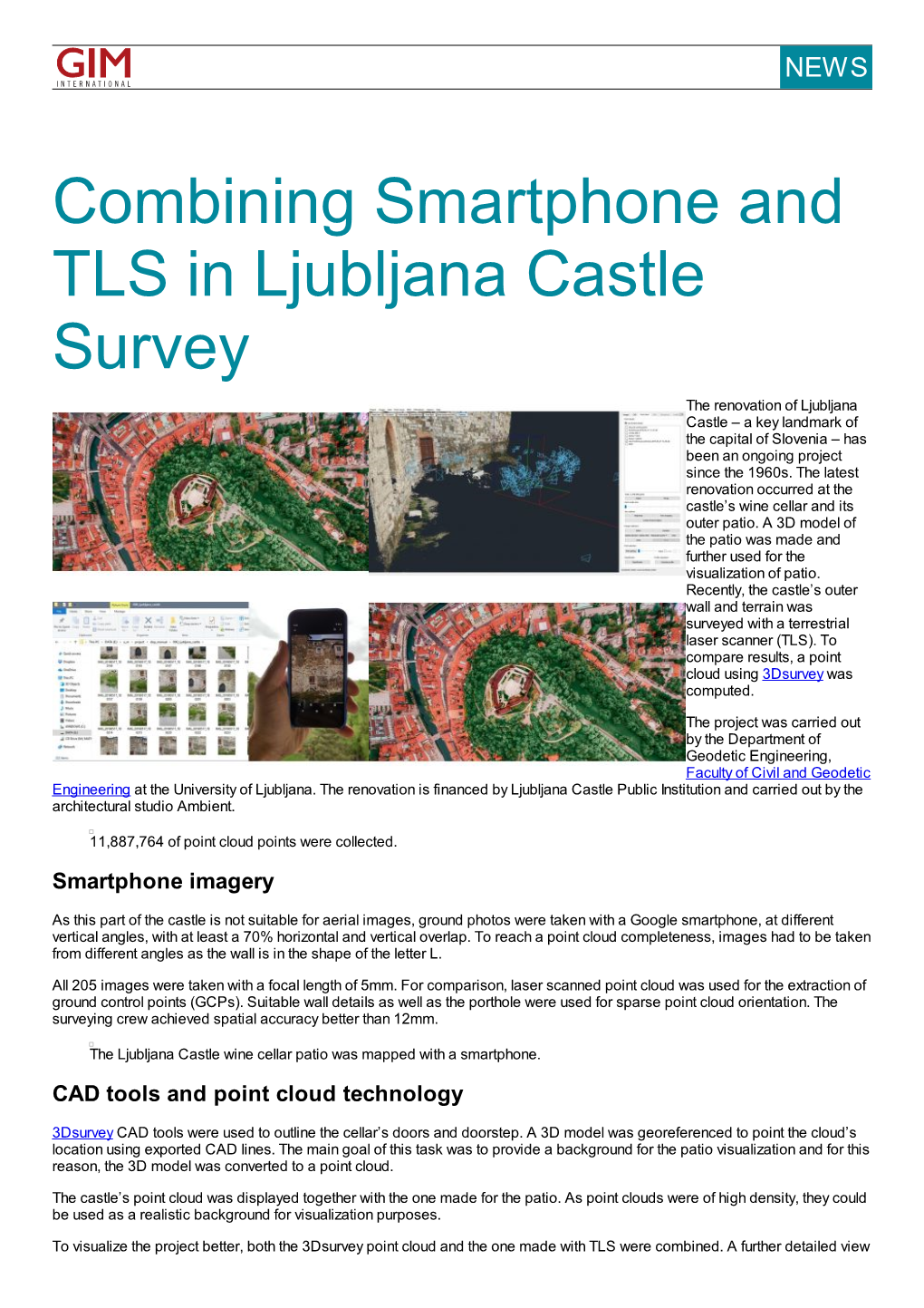 Combining Smartphone and TLS in Ljubljana Castle Survey